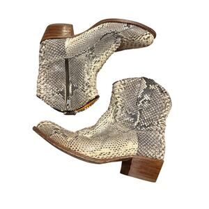 Frye Deborah Natural Python Short Boots Sz. 7